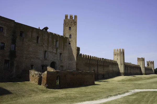 Middeleeuwse Muren Van Montagnana Provincie Padua Veneto Italië — Stockfoto