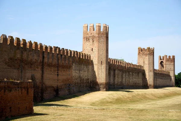 Die Mittelalterlichen Mauern Von Montagnana Der Provinz Padua Venetien Italien — Stockfoto