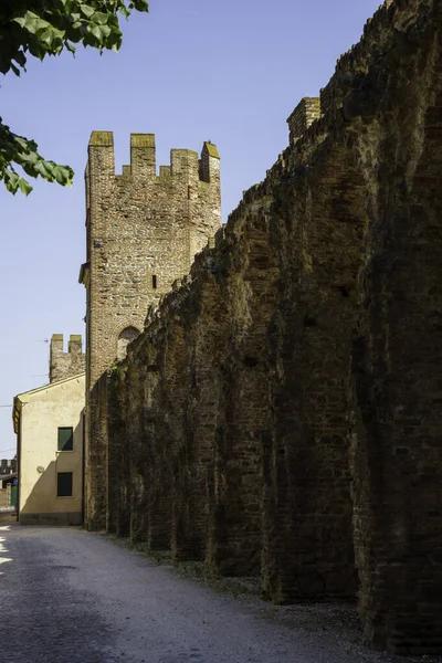 Middeleeuwse Muren Van Montagnana Provincie Padua Veneto Italië — Stockfoto