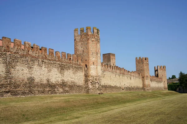 Middeleeuwse Muren Van Montagnana Provincie Padua Veneto Italië — Stockfoto