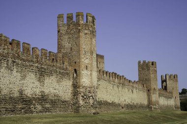Montagnana 'nın ortaçağ duvarları, Padua vilayeti, Veneto, İtalya