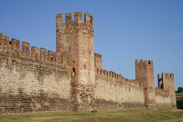 Middeleeuwse Muren Van Montagnana Provincie Padua Veneto Italië — Stockfoto