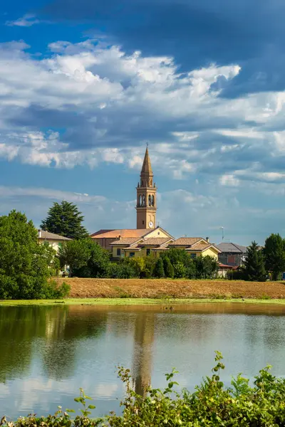 Αγροτικό Τοπίο Στην Polesine Κοντά Στην Adria Επαρχία Rovigo Veneto — Φωτογραφία Αρχείου