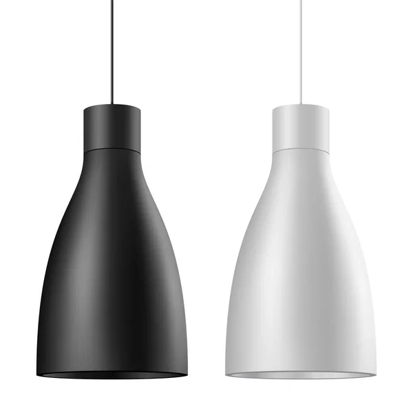 Eleganter Deckenlampenvektor in schwarzen und weißen Farben. — Stockvektor