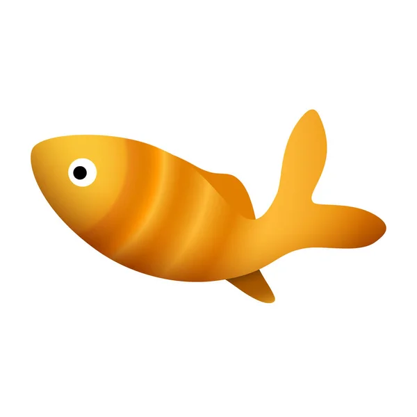 Векторная золотая рыба выделена на белом фоне. Золотая рыба — стоковый вектор