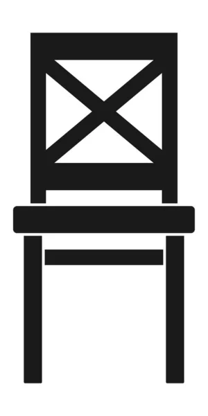 Klassisch geformter Holzstuhl schwarzes Vektor-Symbol, isoliert auf weißem Hintergrund — Stockvektor