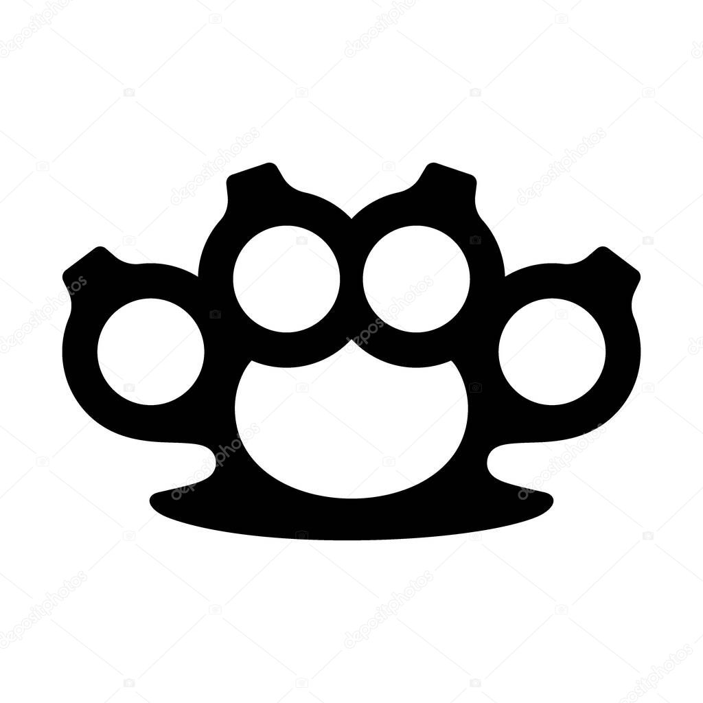 Knuckle duster silhouette vector illustration, isolated on white background