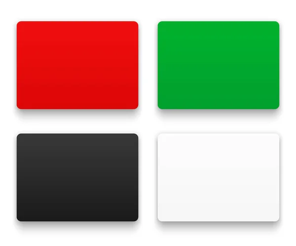 Vektorová sada červených, zelených, černých a bílých obdélníkových pozadí, izolované na bílém pozadí — Stockový vektor