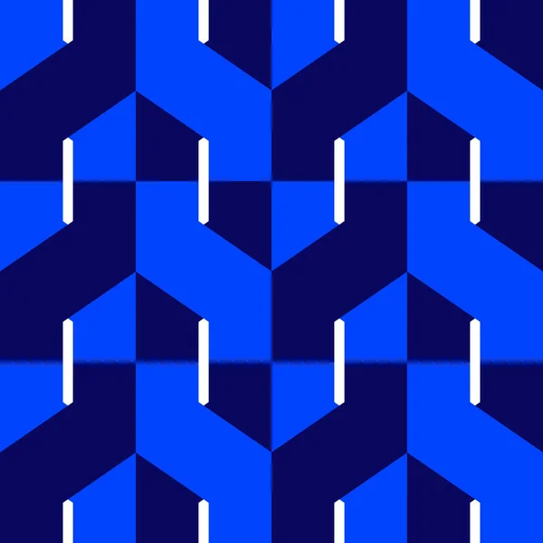 Abstract zigzag shapes blue seamless vector pattern —  Vetores de Stock