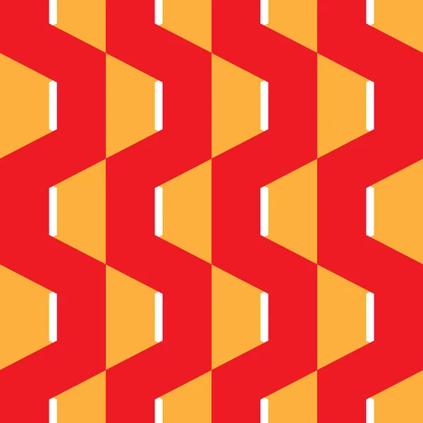Abstracto zigzag formas naranja y amarillo patrón de vectores sin costura de color — Archivo Imágenes Vectoriales