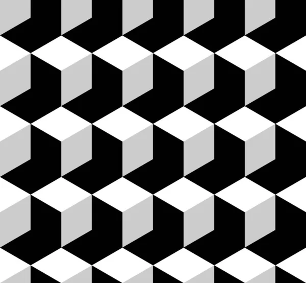 Würfelförmige nahtlose Vektormuster. Abstrakter geometrischer Hintergrund mit isometrischen Blöcken. — Stockvektor
