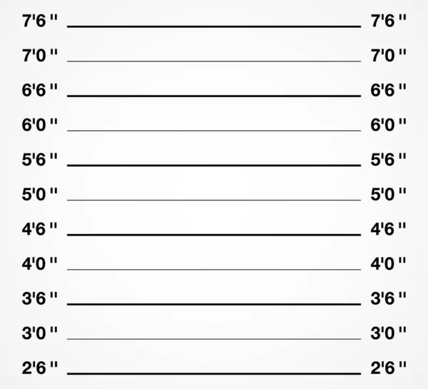 Criminal photo shooting background. Mugshot height measurement vector illustration — Image vectorielle