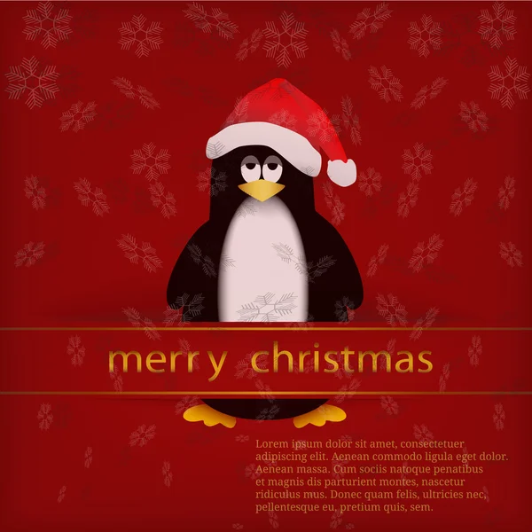 Christmas Penguin — Stock Vector