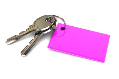 tuşları ile boş bir pembe Anahtarlık