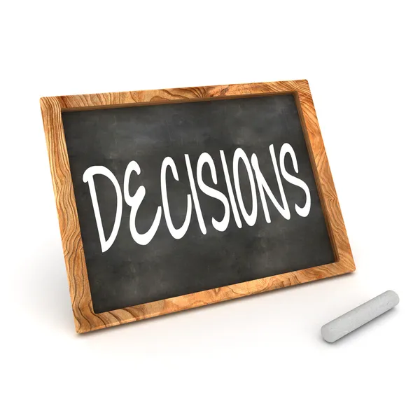 Blackboard "Decisions" — Stock Photo, Image