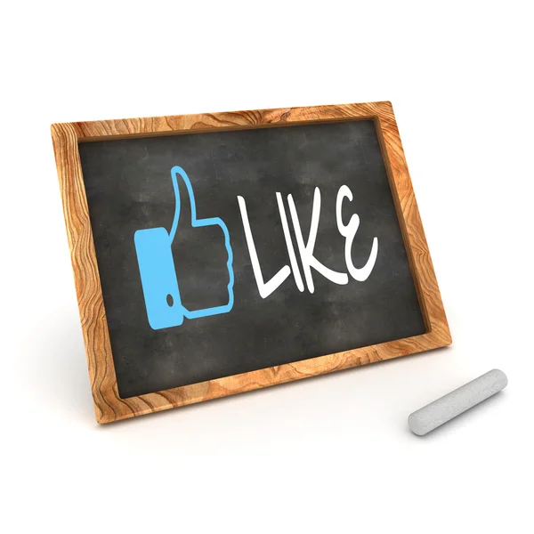 Blackboard showing "Like us" as used in social networks — Stock Photo, Image