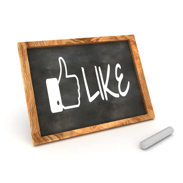Blackboard showing "Like us" as used in social networks — Stock Photo, Image