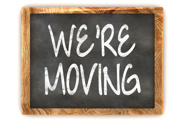 Blackboard We're Moving — Stock Photo, Image