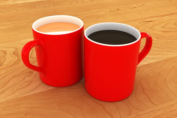Μια πολύχρωμη τσάι και καφέ κούπα απεικόνιση — Φωτογραφία Αρχείου