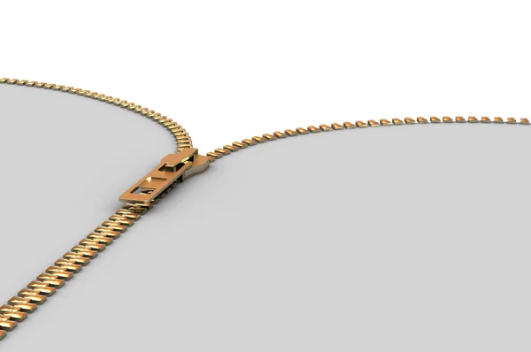 Gold Zipper — Stock Photo, Image