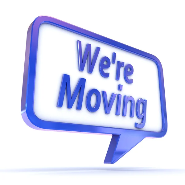 Speech Bubble "We're Moving" — Stock Photo, Image