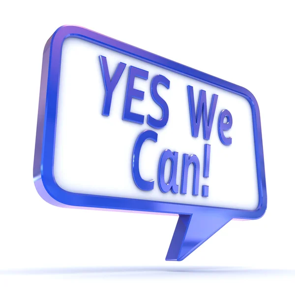 Pratbubblan visar "Ja vi kan" — Stockfoto