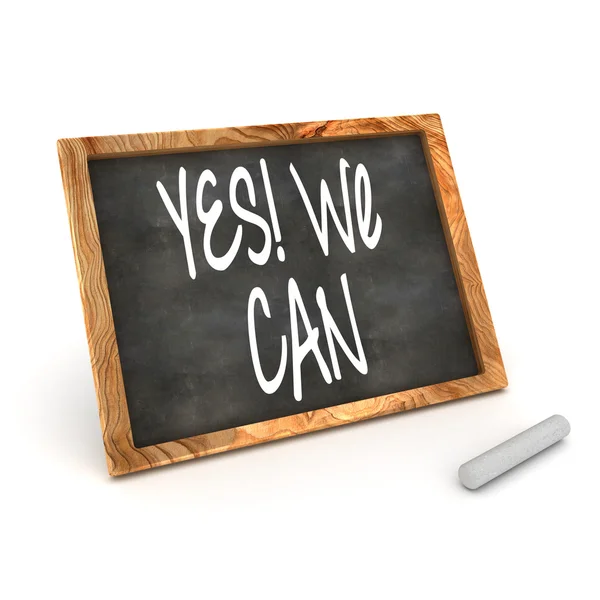 Blackboard weergegeven: "yes die we can!" — Stockfoto