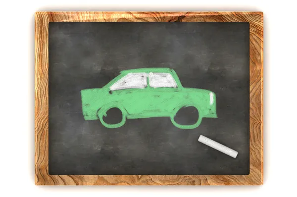 칠판 녹색 자동차 — 스톡 사진