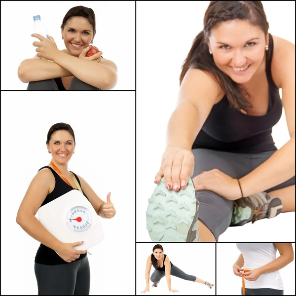 Collage Sporty girl — Stock Photo, Image