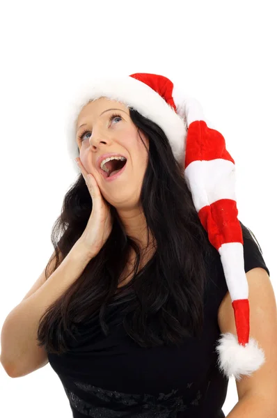 Mujer con sombrero de Santa —  Fotos de Stock