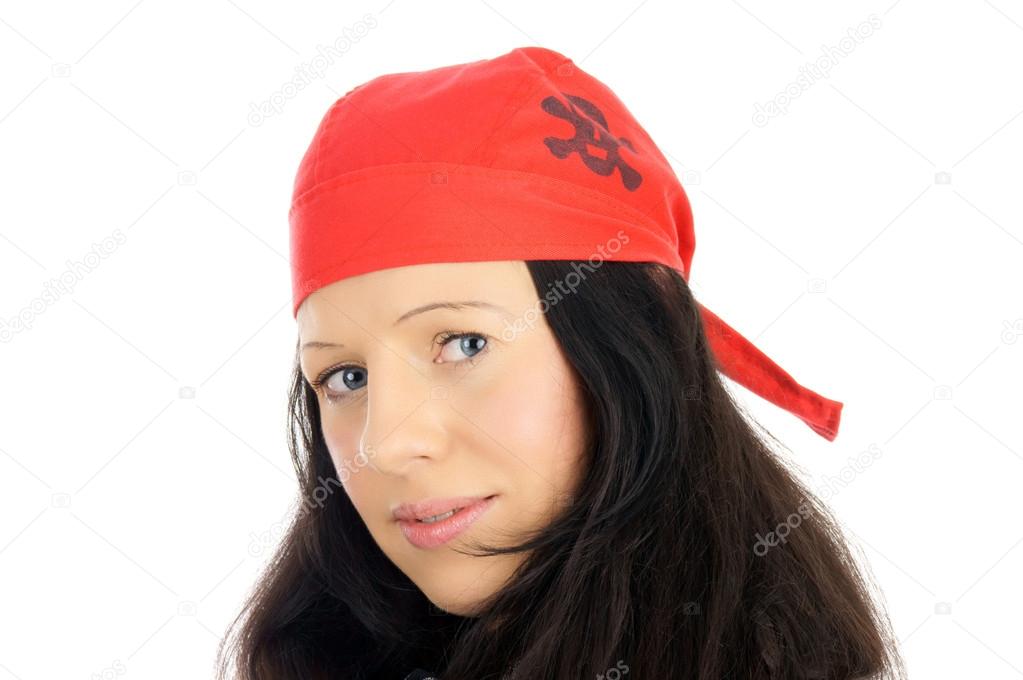 Woman with a pirate hat