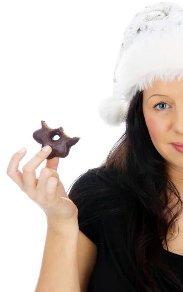 Femme avec biscuits de Noël — Photo