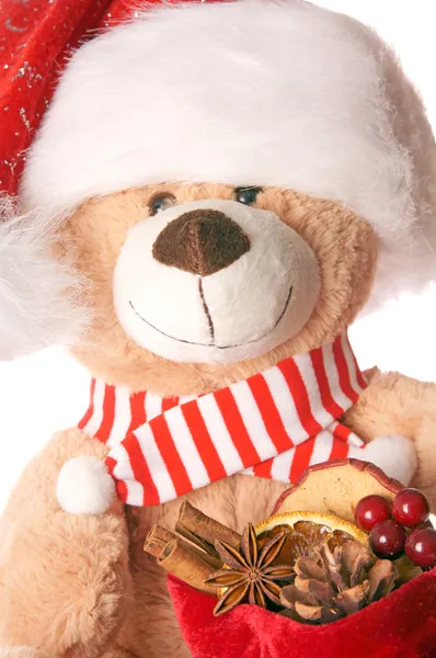 Kerstmis teddy — Stockfoto