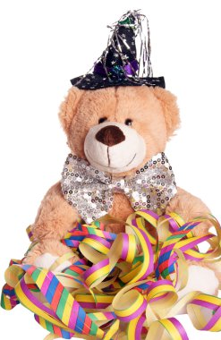 Teddy having a party clipart
