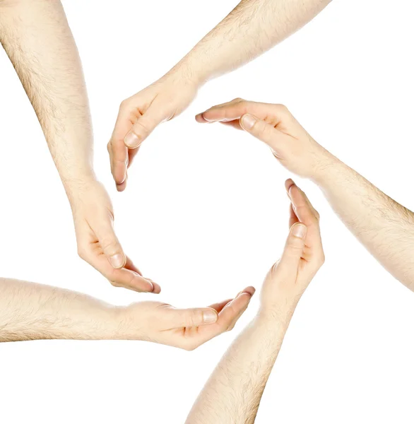 Руки в круг — стоковое фото