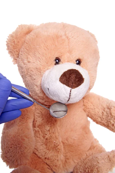 Teddy no dentista — Fotografia de Stock