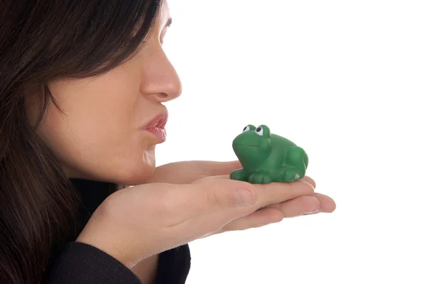 Einen Frosch küssen — Stockfoto