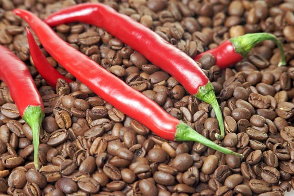 Chili en koffie — Stok fotoğraf