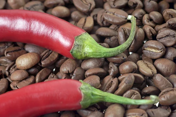 Chili a káva — Stock fotografie