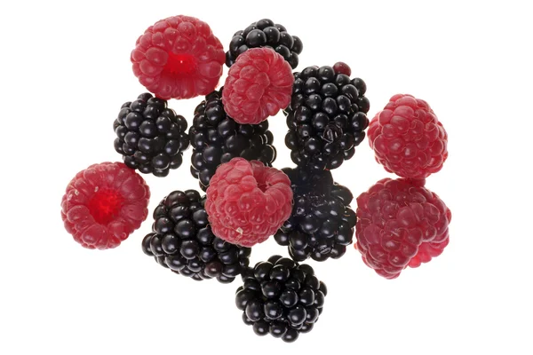 Blackberries and raspberries — Stock Photo, Image