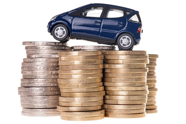 Αυτοκίνητο και ευρώ χρήματα — Φωτογραφία Αρχείου