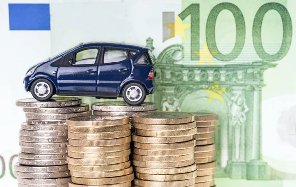 Auto a euro peníze — Stock fotografie