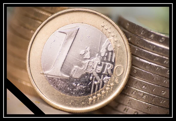 Moedas em euros — Fotografia de Stock