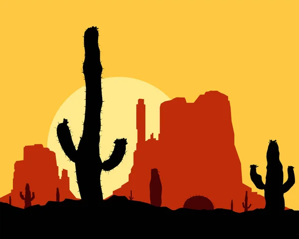 Cactus Rocas Occidentales Tonos Dibujos Animados — Foto de Stock