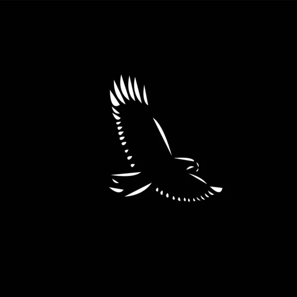 Схематические Логотип Икона Летящего Орла Черном Фоне — стоковое фото