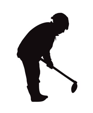 Çalışan kadın silueti. El yapımı. Tarım. Eski.