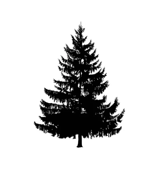 Silhouette Sapin Fait Main — Image vectorielle