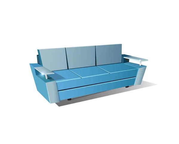 Stylowa Wygodna Sofa Balustradą — Wektor stockowy