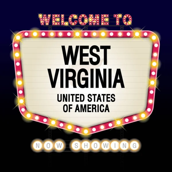 Sign États Unis Amérique Avec Message Virginie Occidentale Carte Sur — Image vectorielle