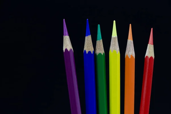 Crayon Symbole Couleur Fierté Lgbt Sur Fond Noir — Photo